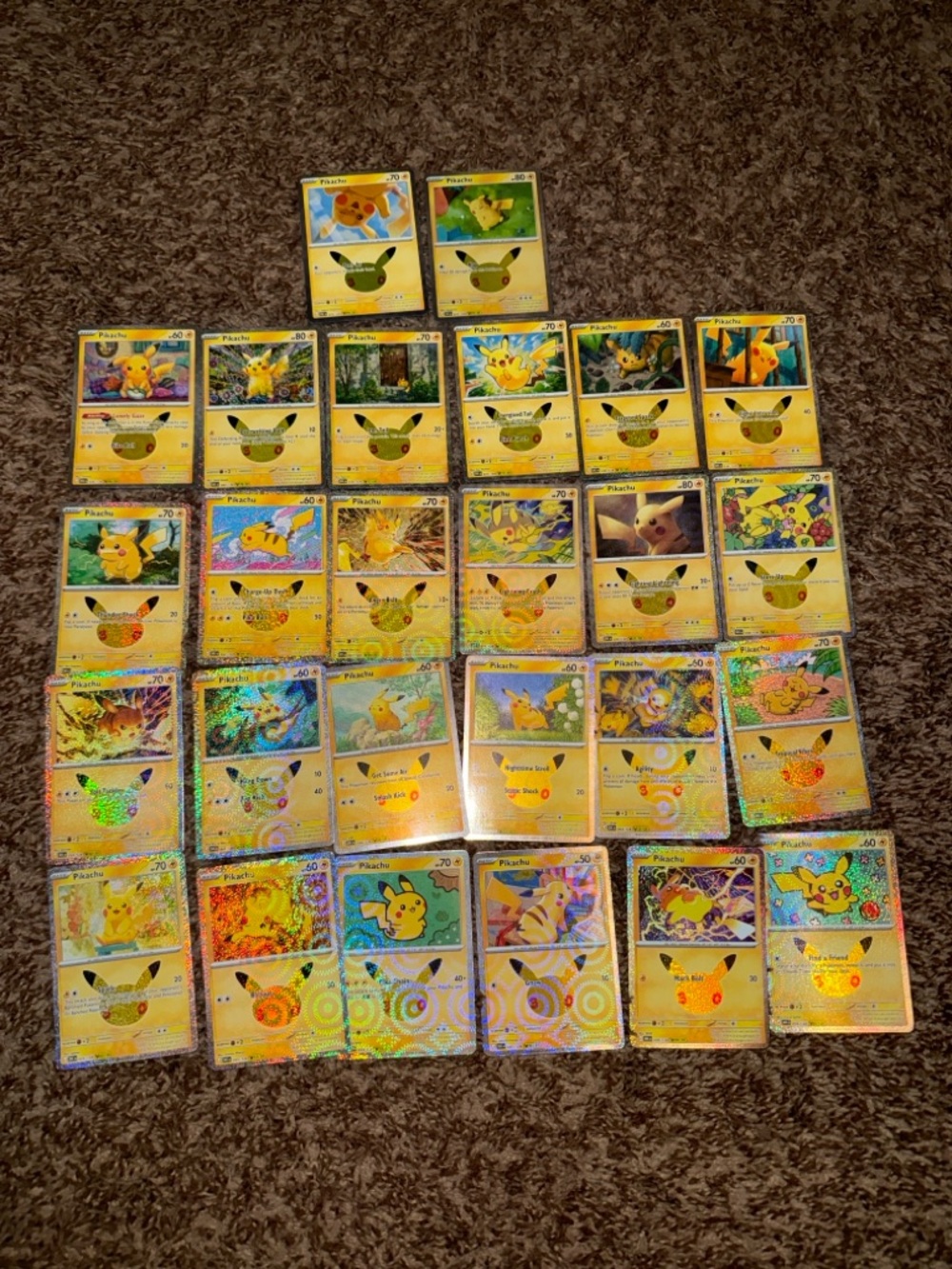 26/30 Pokemon 30th Anniversary Pikachu Holo Cards